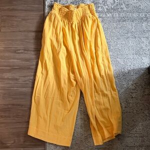 Free People Yellow At Ease Pants